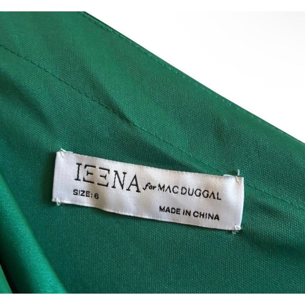 IEENA Mac Duggal Emerald Green One Shoulder Satin Gown NWT Formal Evening Dress - Picture 7 of 11